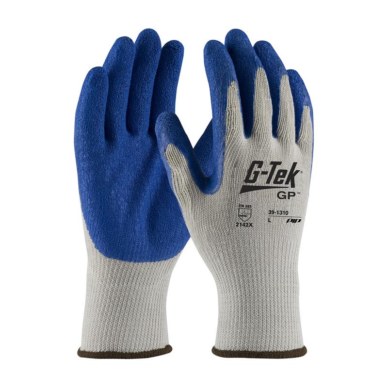 G-TEK ECONOMY BLUE LATEX PALM COATED - Tagged Gloves